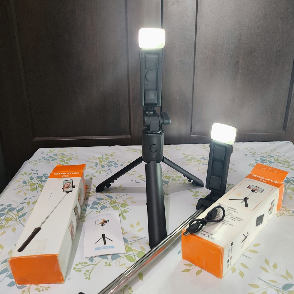 Black Tripod with LED Lights